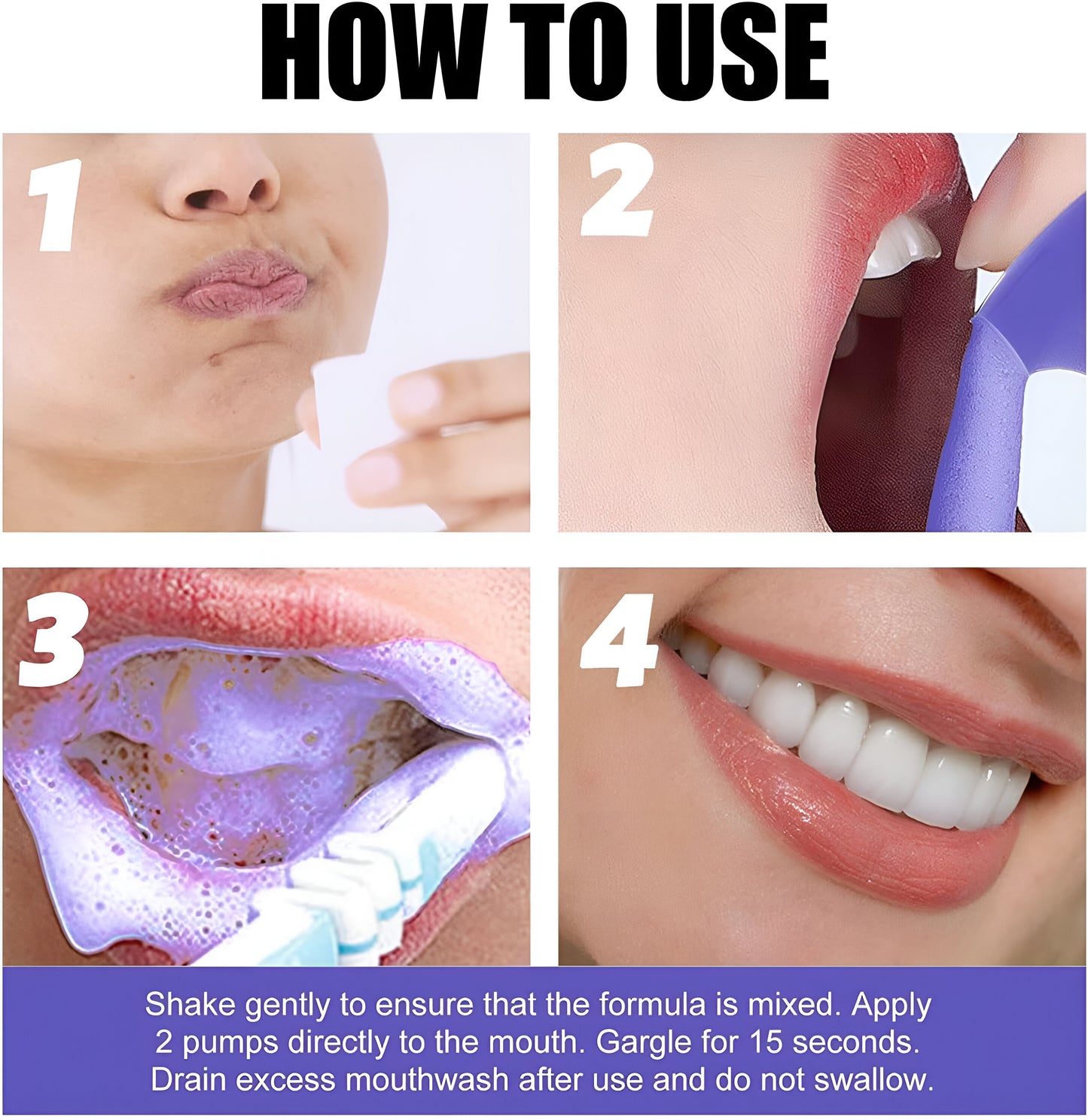 Purple Whitening Mousse how to use step-by-step