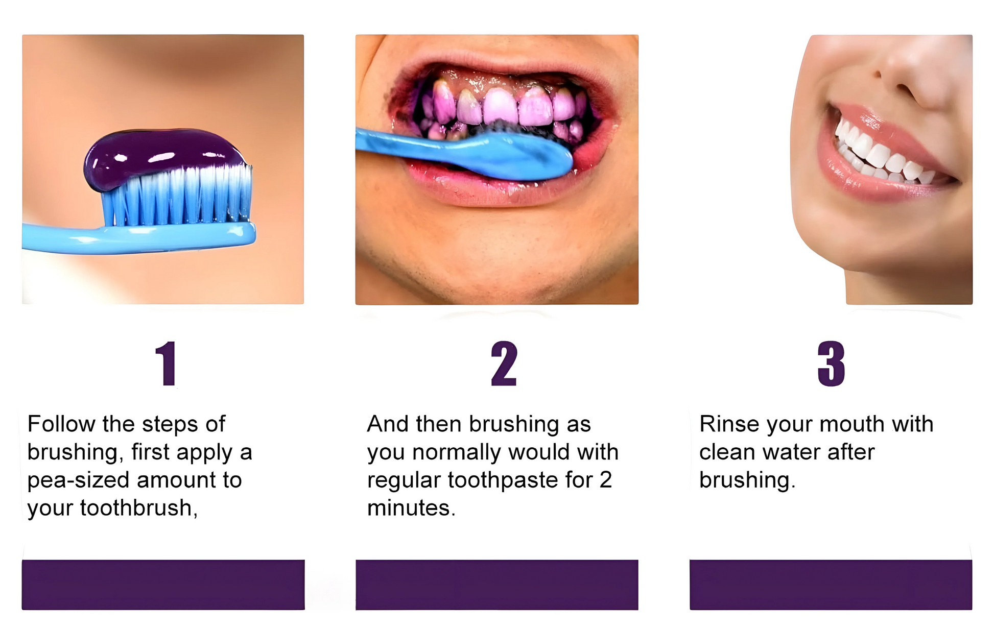Purple Whitening Toothpaste instructions