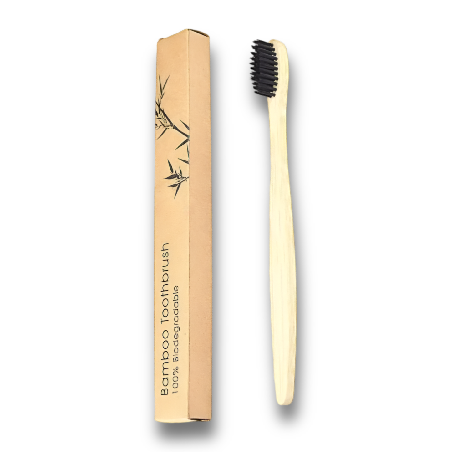 Bamboo Toothbrush with black head and packaging